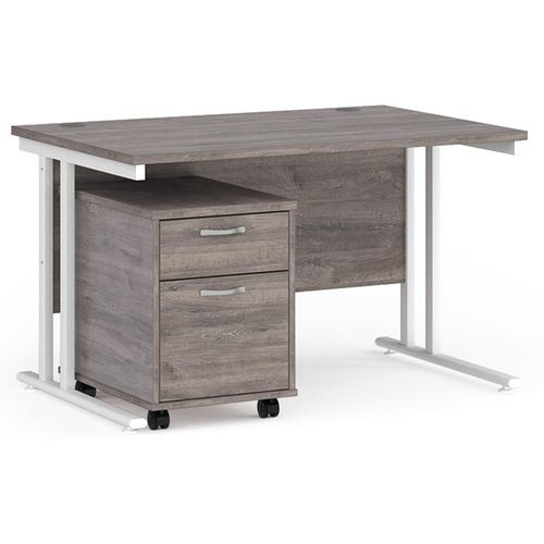 Dams International Straight Desk with 2 Drawer Pedestal SBWH212GO 1,200 x 800 x 725 mm