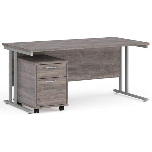 Dams International Straight Desk with 2 Drawer Pedestal SBS216GO 1,600 x 800 x 725 mm