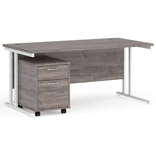 Dams International Straight Desk with 2 Drawer Pedestal SBWH216GO 1,600 x 800 x 725 mm