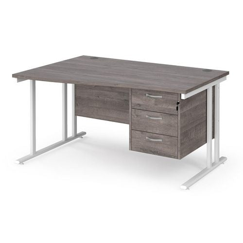 Dams International Wave Desk MC14WLP3WHGO 1,400 x 725 x 800 - 990 mm