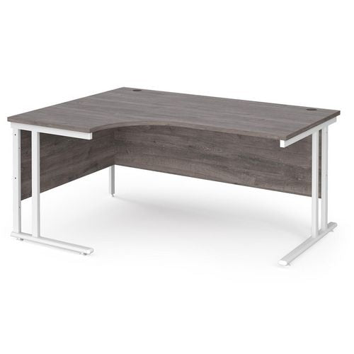 Dams International Left Hand Ergonomic Desk MC16ELWHGO 1,600 x 1,200 x 725 mm