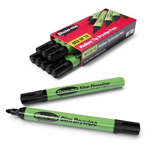 Show-me Whiteboard Marker Black Pack of 10
