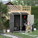 OutSunny Garden Storage Shed Grey 139 x 75 x 160 cm