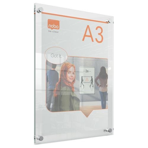 Nobo Transparent Acrylic Mini Whiteboard Wall Mounted 450x450mm
