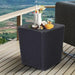 OutSunny 50L Outdoor Rattan-Effect Lift-Top Bar Tea Table Black