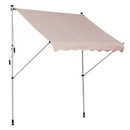 OutSunny 2x1.5m Adjustable Outdoor Aluminium Frame Awning Beige