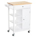 HOMCOM Kitchen Cart MDF (Medium-Density Fibreboard), Rubber Wood White 660 x 395 x 865 mm