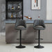 HOMCOM Bar Stool Leather Grey Pack of 2