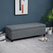 HOMCOM Storage Ottoman Padded Grey