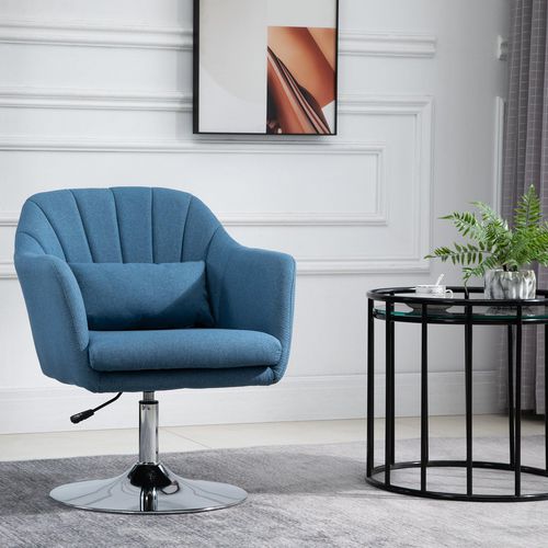 HOMCOM Swivel Chair for Lumbar Support Blue