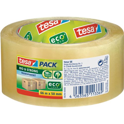 tesa Packaging tape tesapack Bio & Strong Transparent 50 mm (W) x 66 m (L) Polylactide