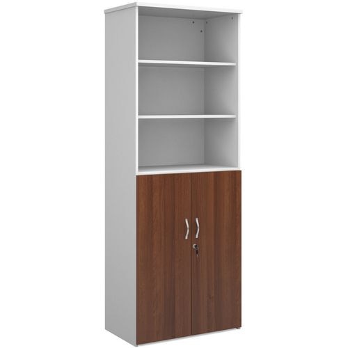 Dams International Combination Unit with Lockable Door and 3 Shelves Universal 800 x 470 x 2140 mm White, Walnut