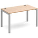 Rectangular Straight Single Desk with Beech Coloured Melamine & Steel Top and Silver Frame 4 Legs Connex 1200 x 800 x 725 mm