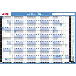 Viking Annual Planner Mounted 2024, 2025 Landscape Blue English 85.1 x 61 cm