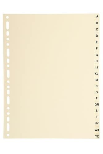 Exacompta Indices 1120E A4 155 gsm Ivory Card 20 Part (A-Z) Pack of 10