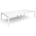 Dams International Rectangular Double Back to Back Desk with White Melamine Top and White Frame 4 Legs Adapt II 3200 x 1600 x 725 mm