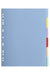 Exacompta Blank Dividers A4+ Assorted Multicolour 6 Part PP (Polypropylene) 11 Holes 4806E Pack of 25