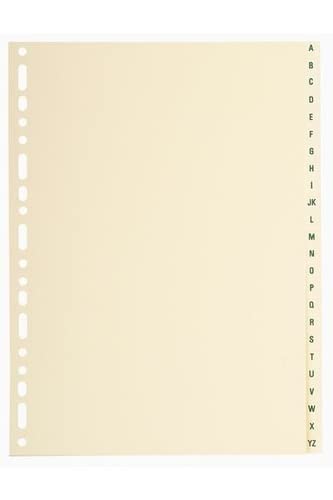 Exacompta Indices 1124E A4 155 gsm Ivory Card 24 Part (A - Z) Pack of 10