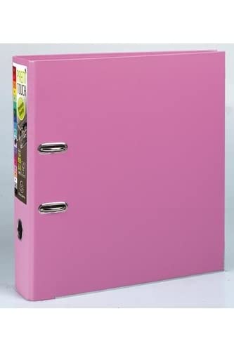 Exacompta PremTouch Lever Arch File A4 Maxi 80 mm Pink 2 ring 53355E Cardboard, PP (Polypropylene) Portrait Pack of 10