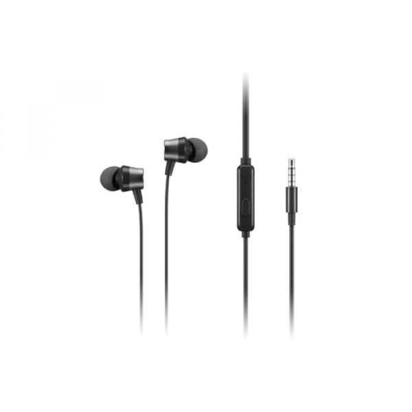 Lenovo Analog Gen 2 - Earphones with mic - in-ear - black - for ThinkCentre M60q Chromebox, M70s Gen 3, M70t Gen 3, ThinkPad P15v Gen 3, X1 Carbon Gen 11