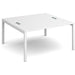 Dams International Rectangular Starter Unit Back to Back Desk with White Melamine Top and White Frame 4 Legs Connex 1400 x 1600 x 725mm