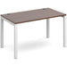 Dams International Rectangular Starter Unit Single Desk with Walnut Melamine Top and White Frame 4 Legs Connex 1200 x 800 x 725mm