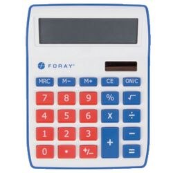 Foray Generation Desktop Calculator 10 Digit Display Red, Blue