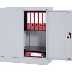 Realspace Regular Door Cupboard Lockable with 2 Shelves Steel 920 x 420 x 1000mm Silver