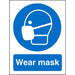 Mandatory Sign Mask Plastic Blue, White 30 x 20 cm