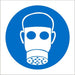 Mandatory Sign Respirators vinyl 20 x 20 cm