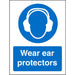 Mandatory Sign Wear Ear Protectors Vinyl Blue, White 30 x 20 cm