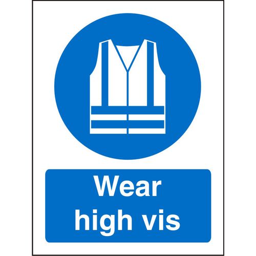 Mandatory Sign Wear High Vis Vinyl 30 x 20 cm