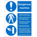 Mandatory Sign Dangerous Machine Plastic 30 x 20 cm