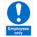 Mandatory Sign Employees Plastic Blue, White 30 x 20 cm