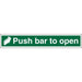Exit Sign Push Bar To Open with Right Arrow Plastic 7.5 x 45 cm