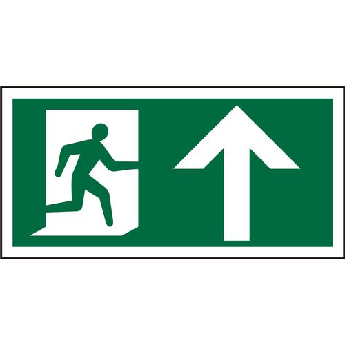 Fire Exit Sign with Up Arrow Vinyl 15 x 30 cm