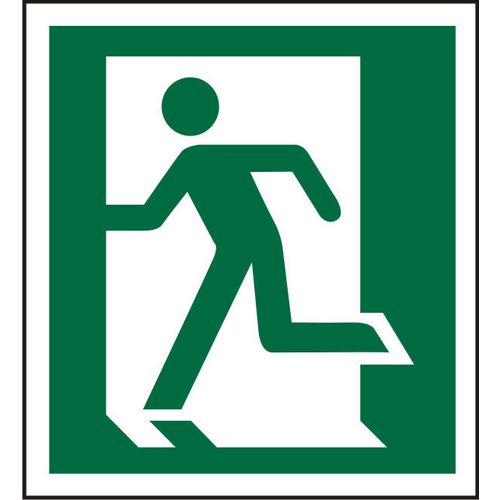 Fire Exit Sign Left Arrow Plastic 15 x 15 cm