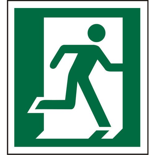 Fire Exit Sign Right Arrow Vinyl 10 x 10 cm