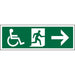 Fire Exit Sign Wheel Chair Right Arrow Vinyl 15 x 45 cm