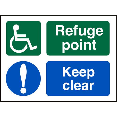Exit Sign Refuge Point Vinyl 15 x 20 cm