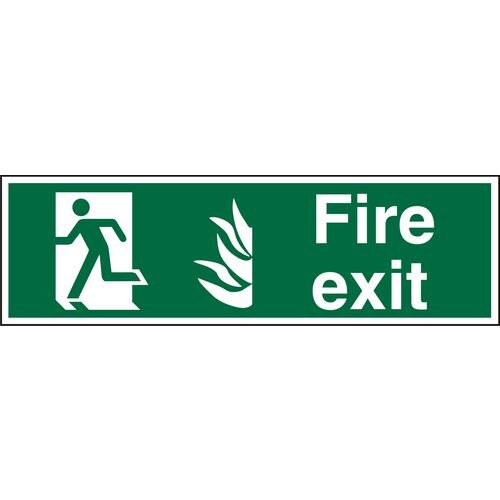 Fire Exit Sign with Left Arrow Self Adhesive Plastic 15 x 45 cm