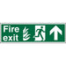 Fire Exit Sign with Up Arrow Self Adhesive Plastic 15 x 45 cm