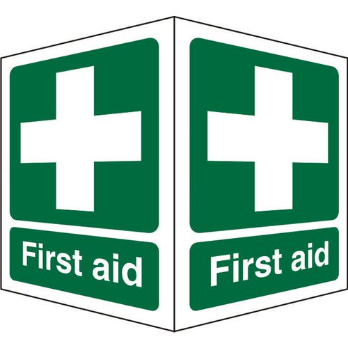 First Aid Sign First Aid Self Adhesive Plastic 20 x 15 cm