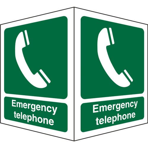First Aid Sign Emergency Telephone Plastic 20 x 15 cm