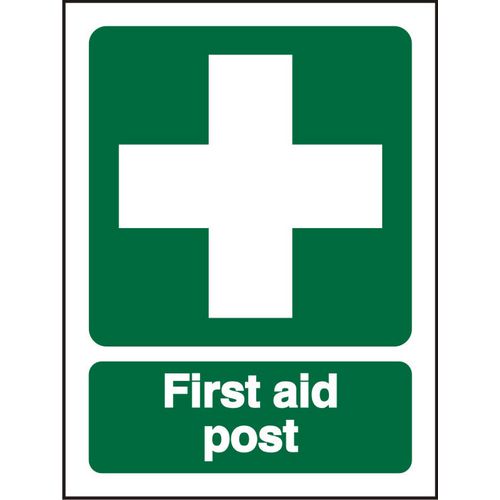First Aid Sign First Aid Post Plastic 30 x 20 cm