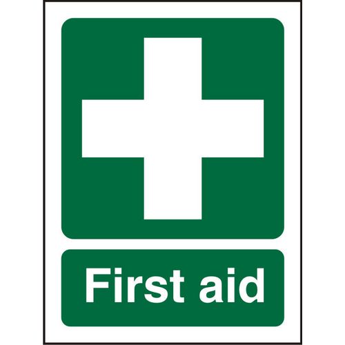 First Aid Sign First Aid Self Adhesive Plastic Assorted 20 x 15 cm