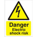 Warning Sign Electric Shock Risk Self Adhesive Plastic 40 x 30 cm