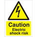Warning Sign Electric Shock Risk Self Adhesive Plastic 20 x 15 cm
