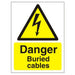 Warning Sign Buried Cables Vinyl 20 x 15 cm
