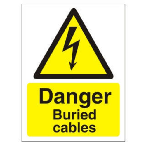 Warning Sign Buried Cables Vinyl 40 x 30 cm